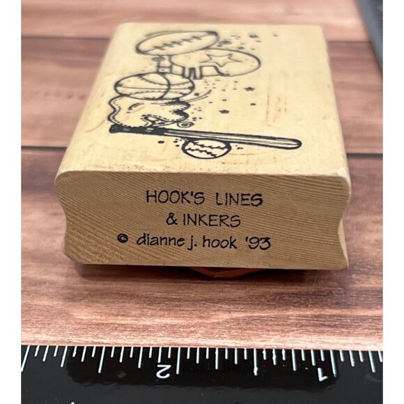 Hooks Lines & Inkers Sports Theme W M Rubber Stamp Dianne Hook 1993 - Picture 3 of 3